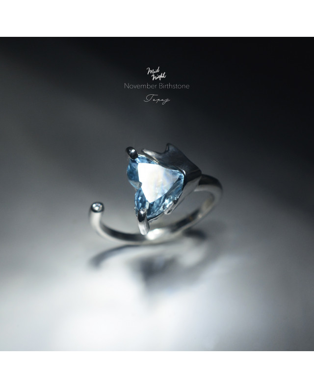 Limited Collection-Topaz Whale Tail Ring